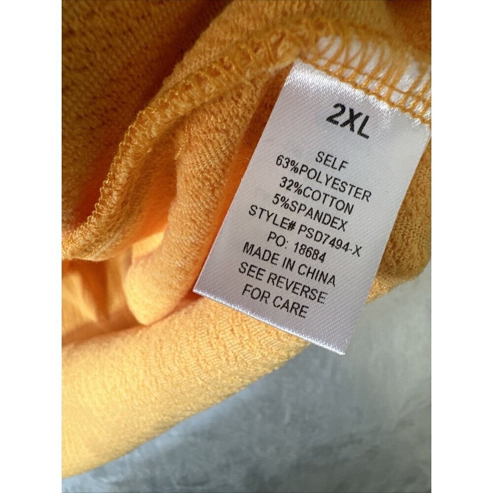 Polagram Dress Orange Rivne Cottage Core Orange Stretch Plus 2X - Picture 2 of 9